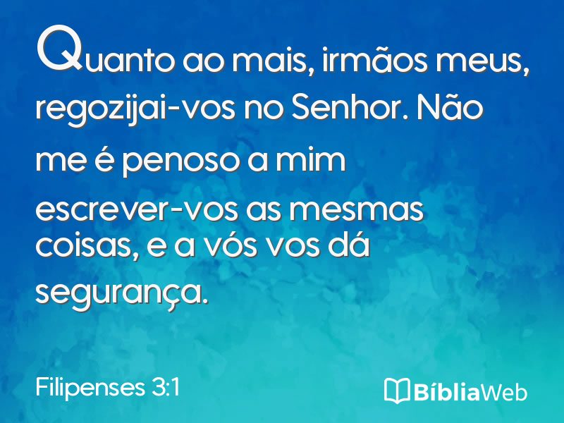 Filipenses 3:1 em imagem para compartilhar