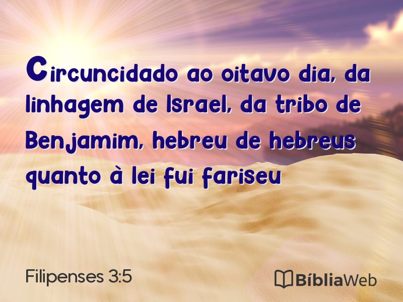 Filipenses 3:5 em imagem para compartilhar