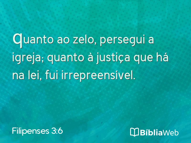 Filipenses 3:6 em imagem para compartilhar