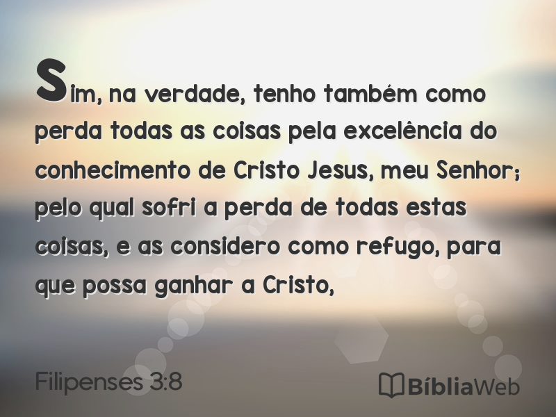 Filipenses 3:8 em imagem para compartilhar