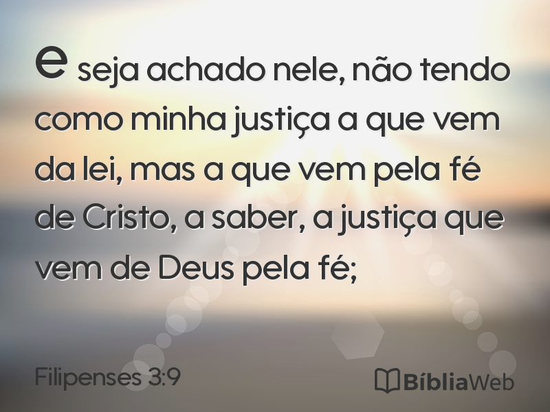 Filipenses 3:9 em imagem para compartilhar
