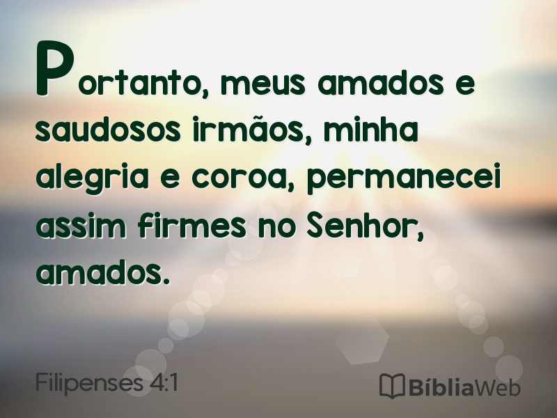 Filipenses 4:1 em imagem para compartilhar