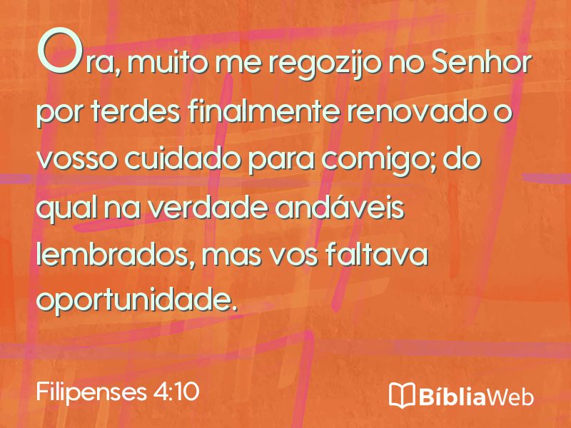 Filipenses 4:10 em imagem para compartilhar