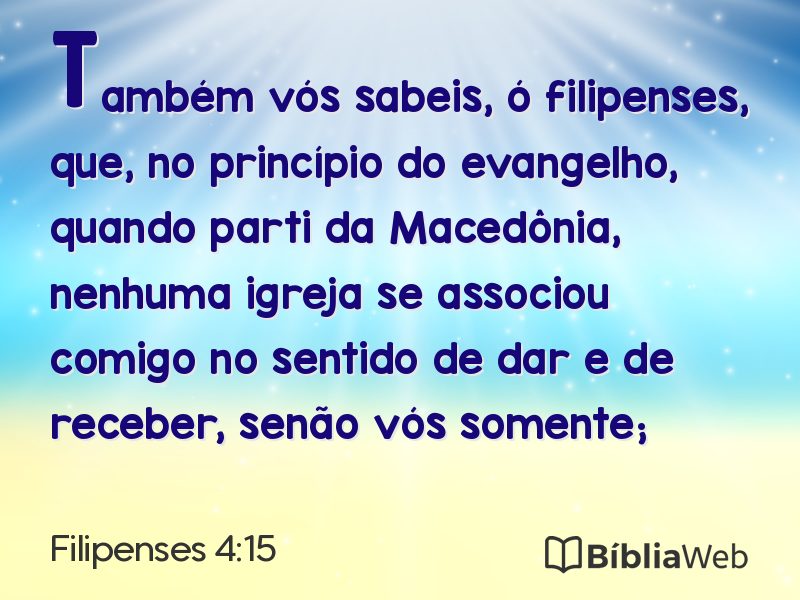 Filipenses 4:15 em imagem para compartilhar