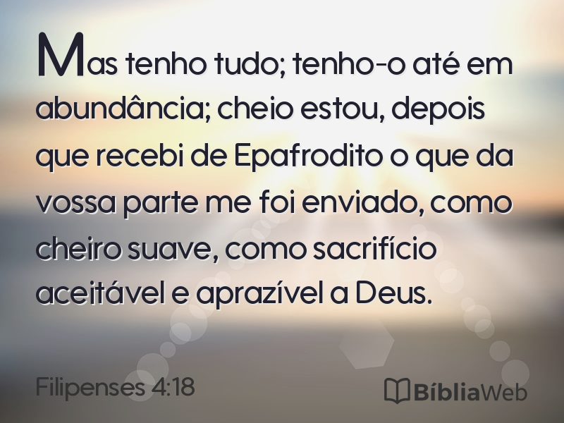 Filipenses 4:18 em imagem para compartilhar