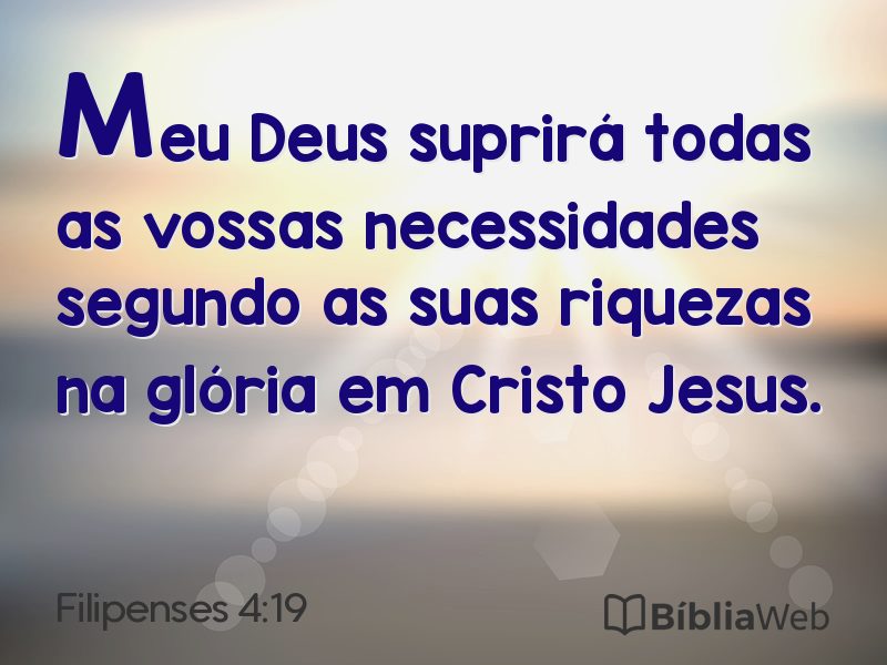 Filipenses 4:19 em imagem para compartilhar