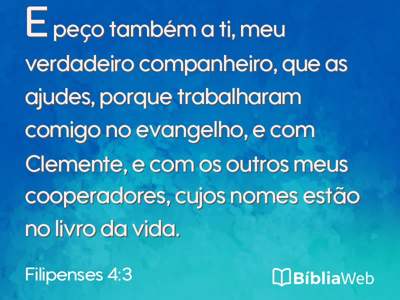 Filipenses 4:3 em imagem para compartilhar