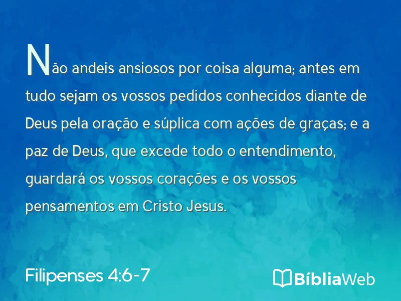 Filipenses 4:6-7 em imagem para compartilhar