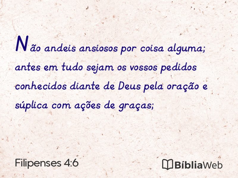 Filipenses 4:6 em imagem para compartilhar