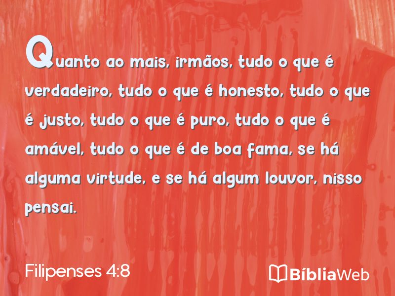 Filipenses 4:8 em imagem para compartilhar