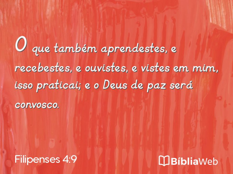 Filipenses 4:9 em imagem para compartilhar
