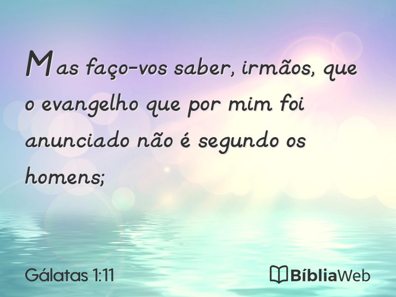 Gálatas 1:11 em imagem para compartilhar