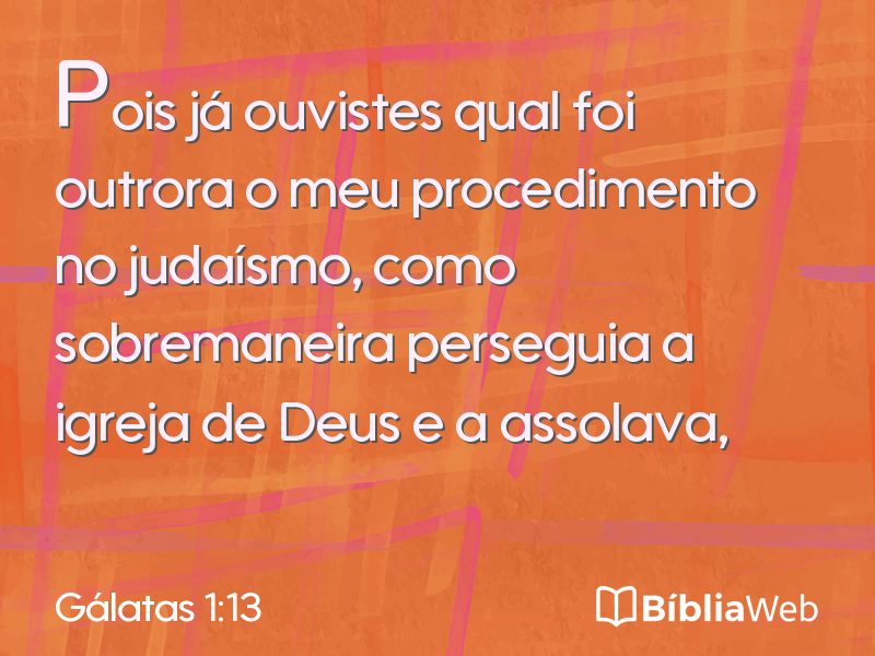 Gálatas 1:13 em imagem para compartilhar