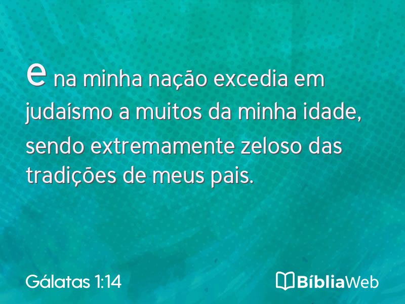 Gálatas 1:14 em imagem para compartilhar