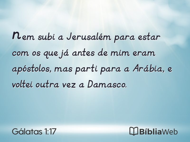 Gálatas 1:17 em imagem para compartilhar