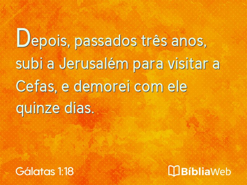 Gálatas 1:18 em imagem para compartilhar