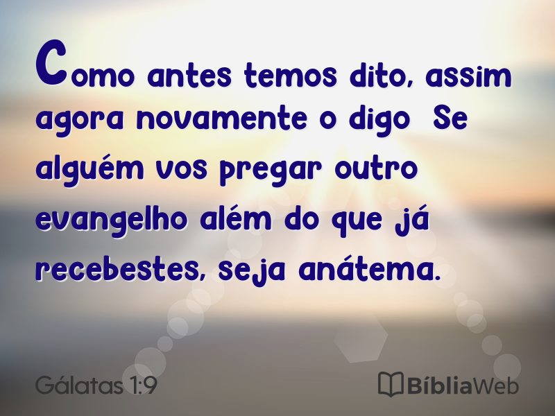 Gálatas 1:9 em imagem para compartilhar