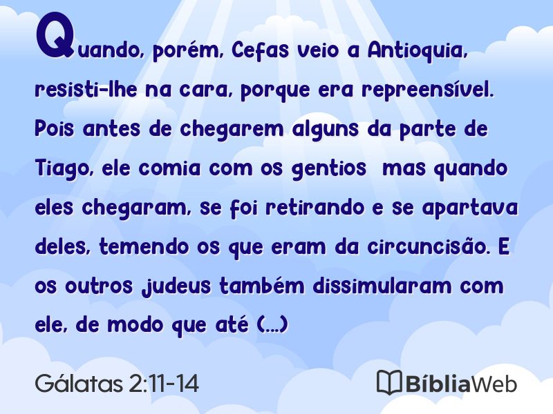 Gálatas 2:11-14 em imagem para compartilhar