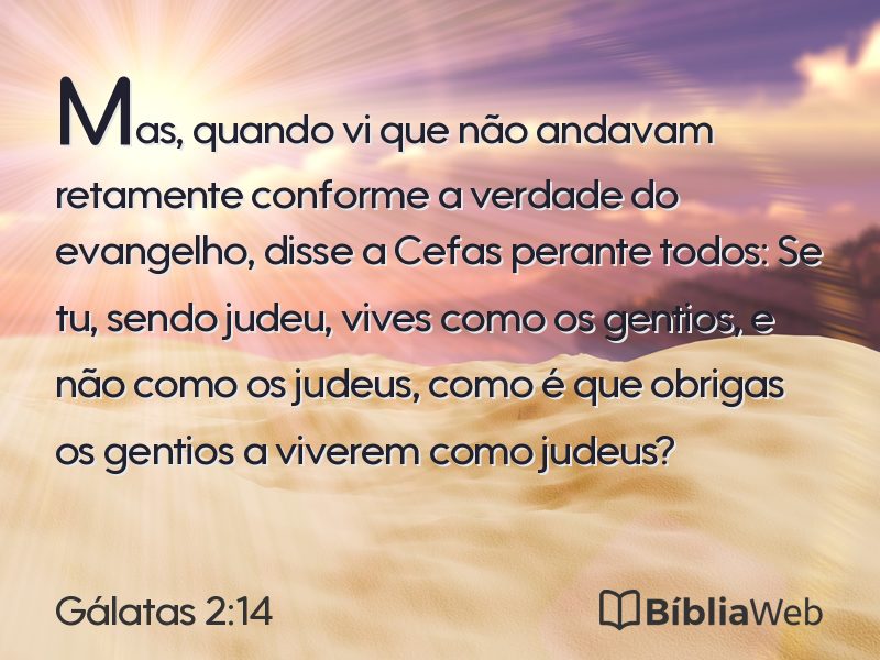 Gálatas 2:14 em imagem para compartilhar