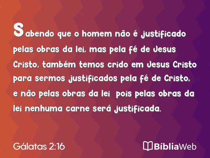 Gálatas 2:16 em imagem para compartilhar