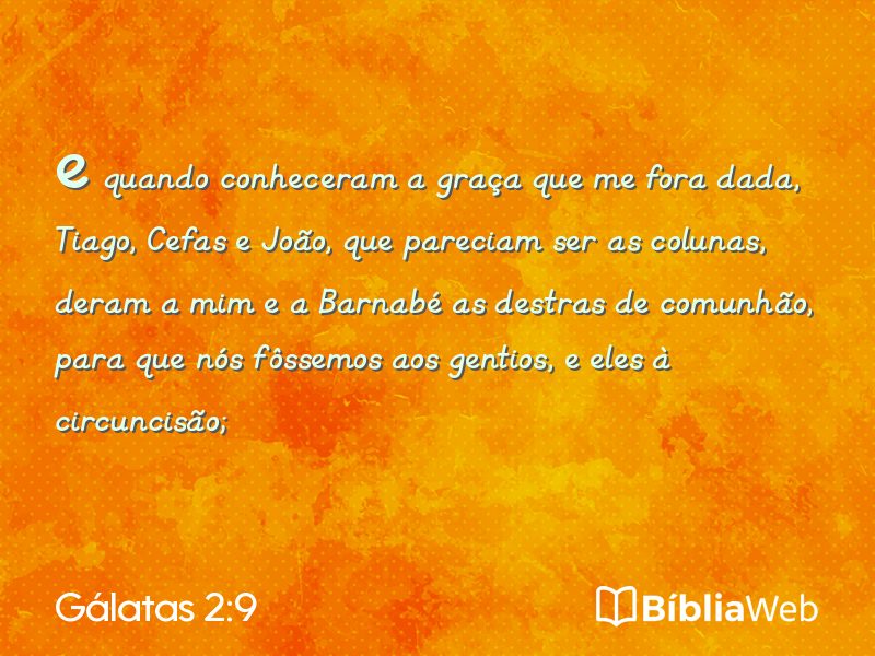 Gálatas 2:9 em imagem para compartilhar