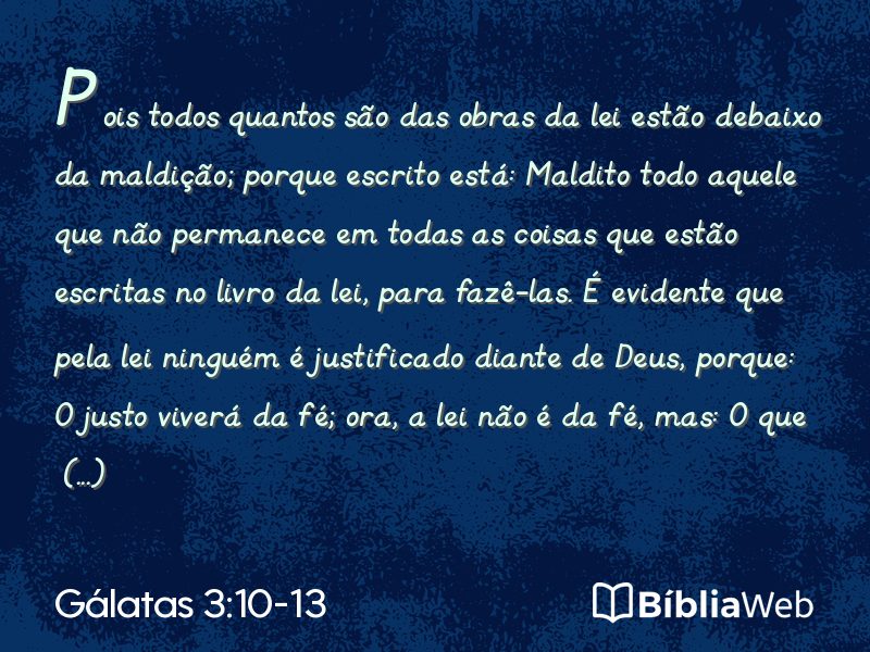 Gálatas 3:10-13 em imagem para compartilhar