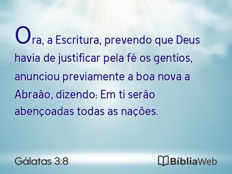 Gálatas 3:8 em imagem para compartilhar
