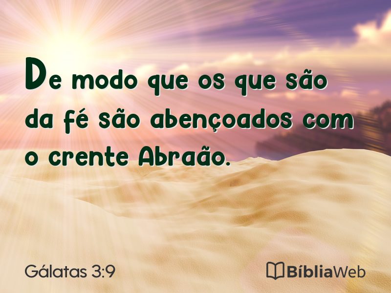 Gálatas 3:9 em imagem para compartilhar