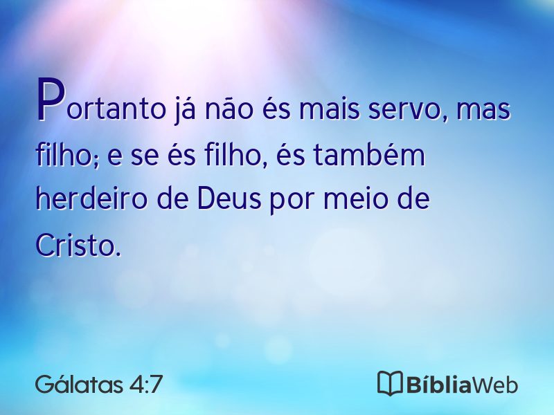 Gálatas 4:7 em imagem para compartilhar