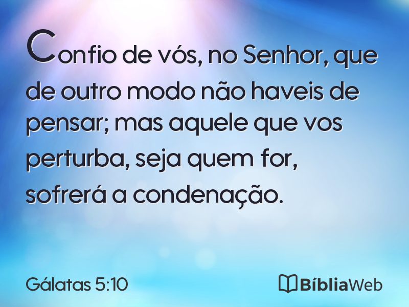 Gálatas 5:10 em imagem para compartilhar