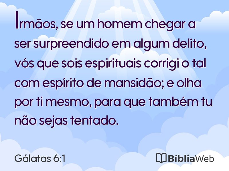 Gálatas 6:1 em imagem para compartilhar