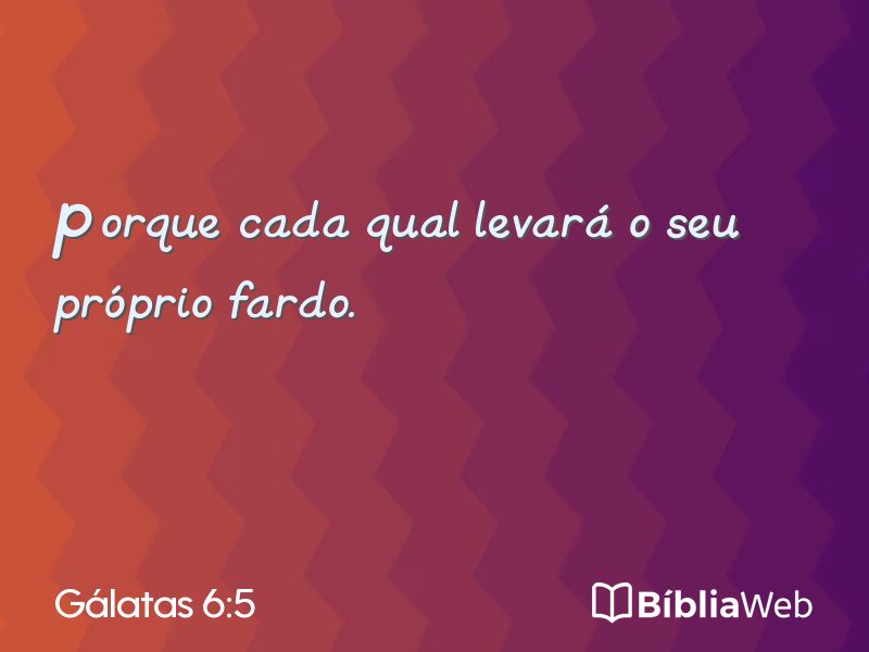 Gálatas 6:5 em imagem para compartilhar