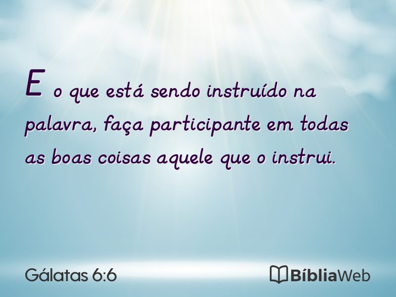Gálatas 6:6 em imagem para compartilhar
