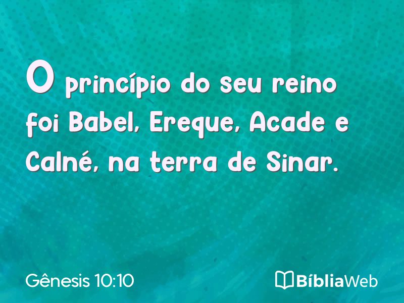 Gênesis 10:10 em imagem para compartilhar