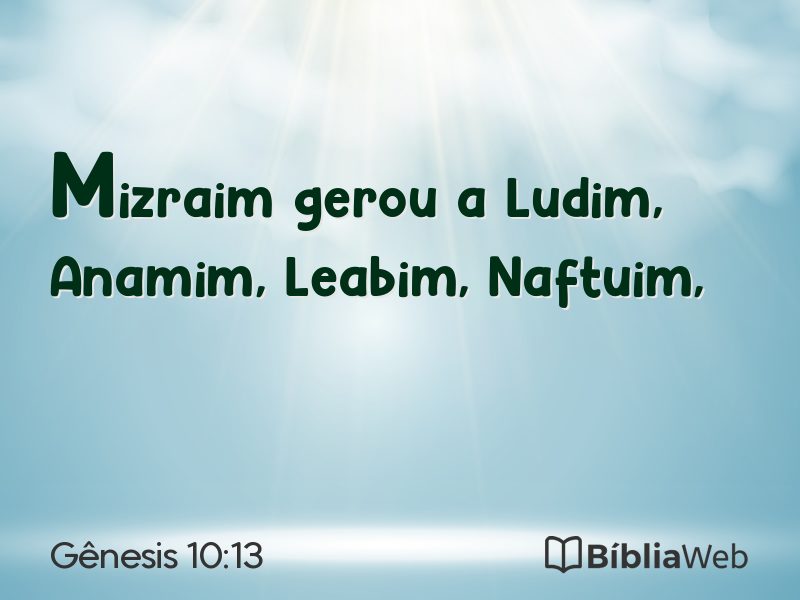 Gênesis 10:13 em imagem para compartilhar