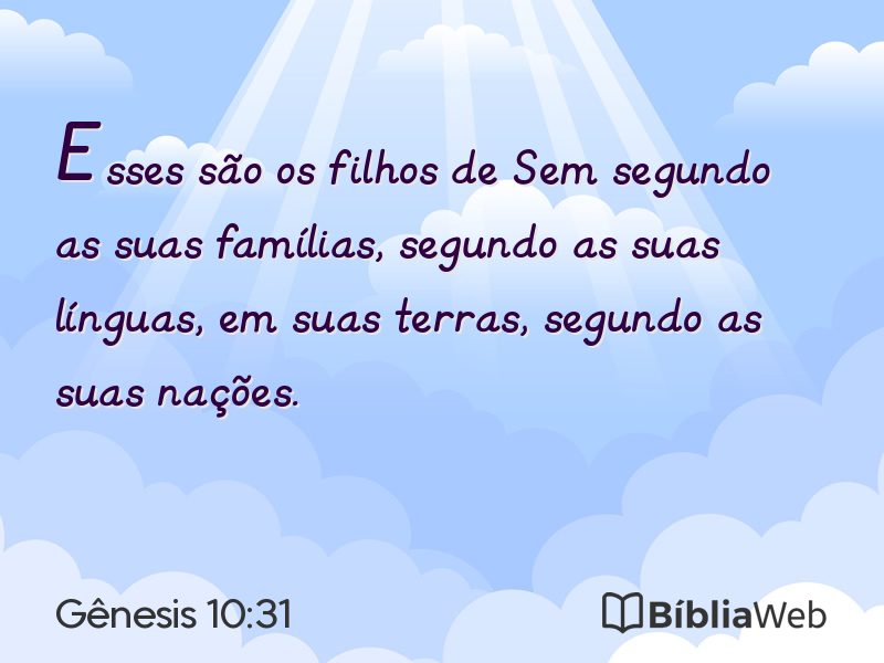 Gênesis 10:31 em imagem para compartilhar