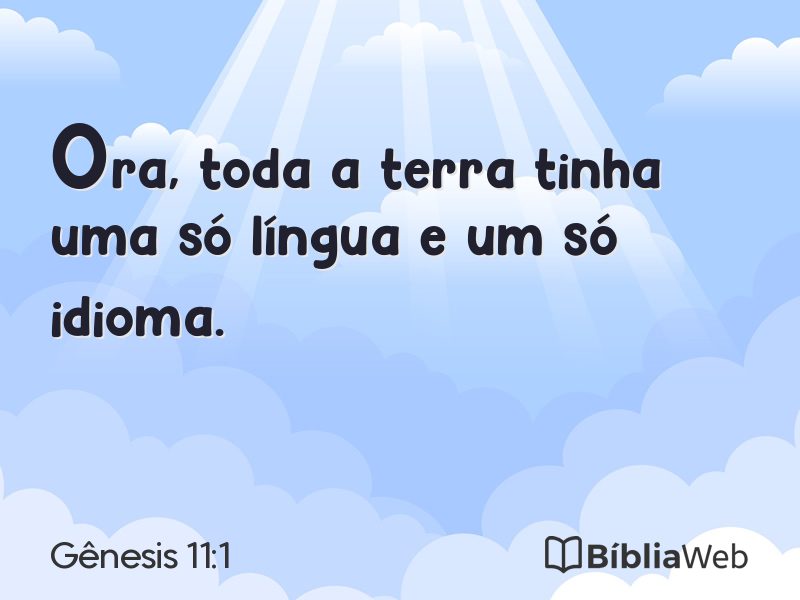 Gênesis 11:1 em imagem para compartilhar