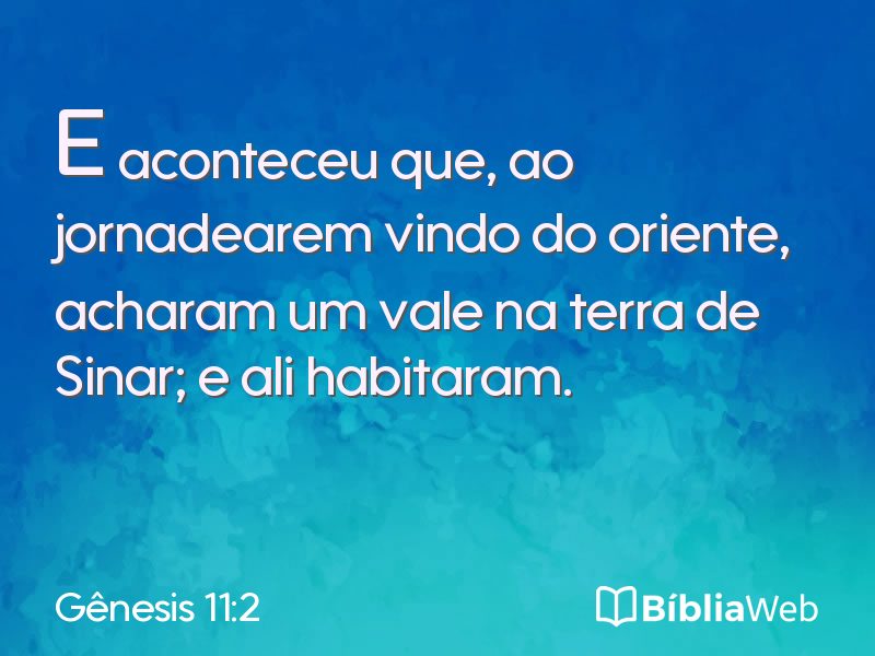 Gênesis 11:2 em imagem para compartilhar