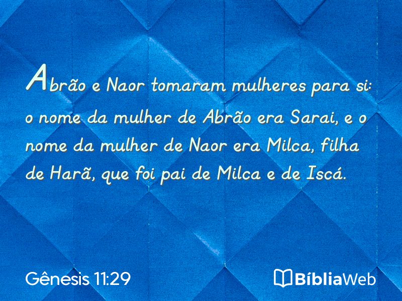 Gênesis 11:29 em imagem para compartilhar