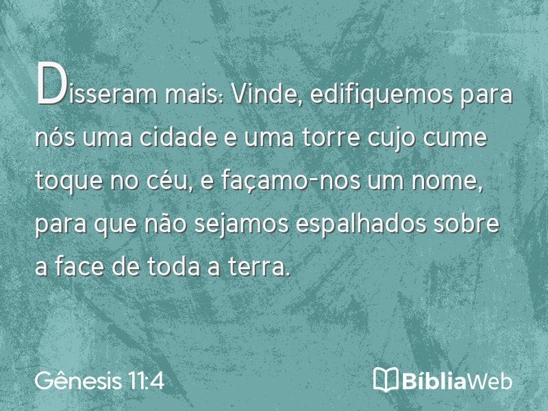 Gênesis 11:4 em imagem para compartilhar