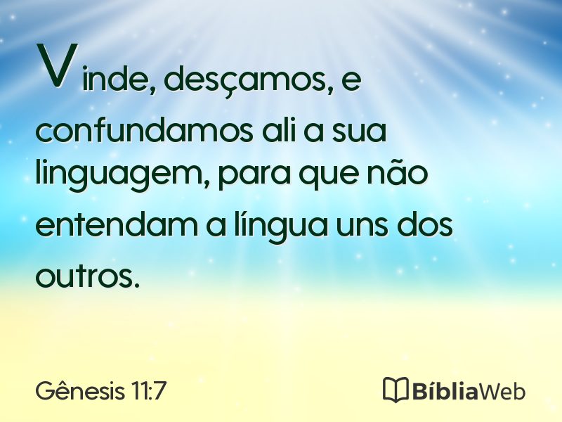 Gênesis 11:7 em imagem para compartilhar