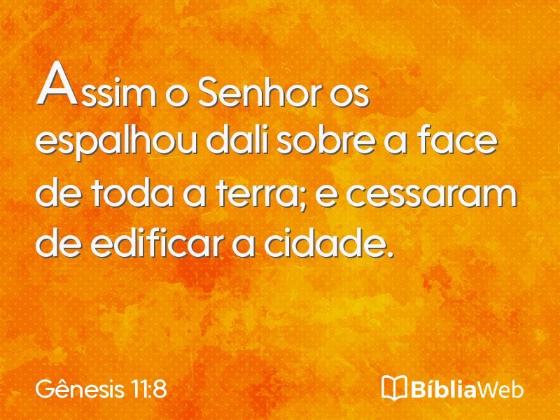 Gênesis 11:8 em imagem para compartilhar