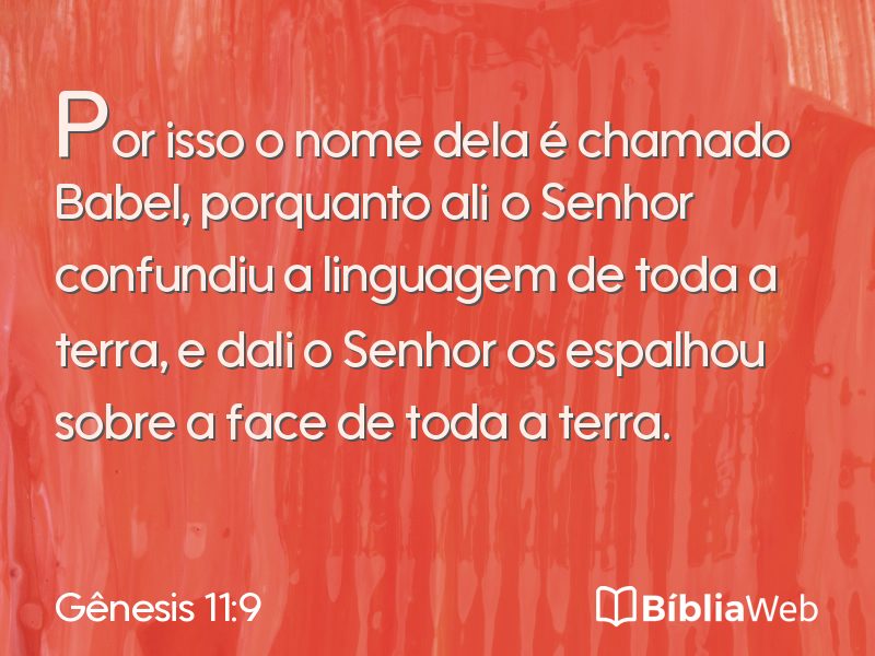 Gênesis 11:9 em imagem para compartilhar