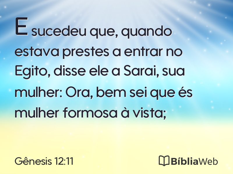 Gênesis 12:11 em imagem para compartilhar