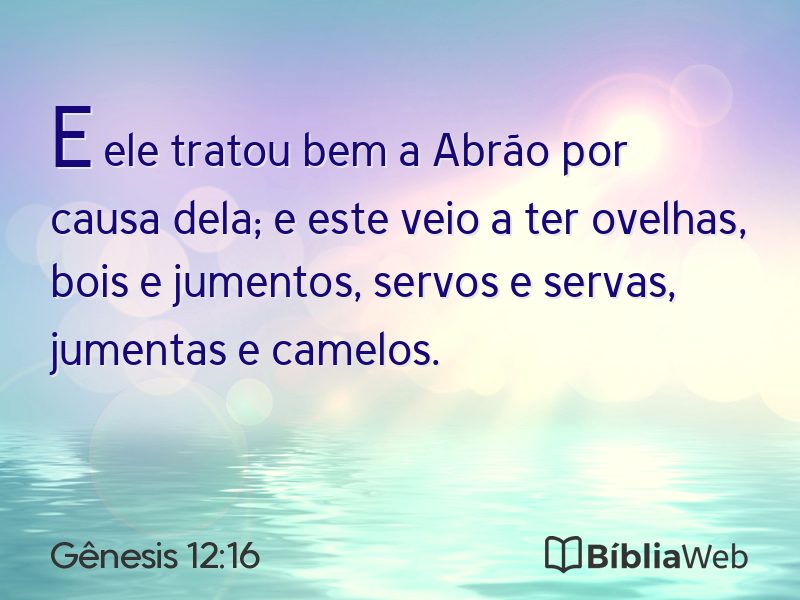 Gênesis 12:16 em imagem para compartilhar