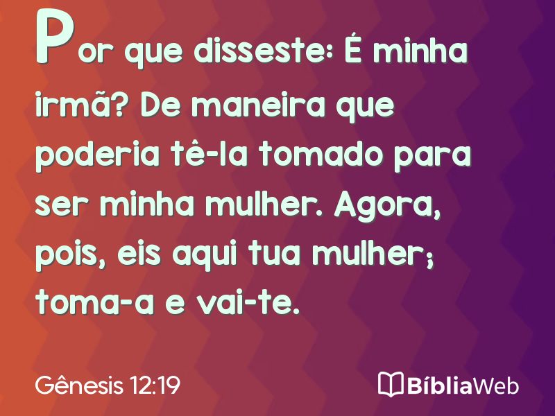 Gênesis 12:19 em imagem para compartilhar