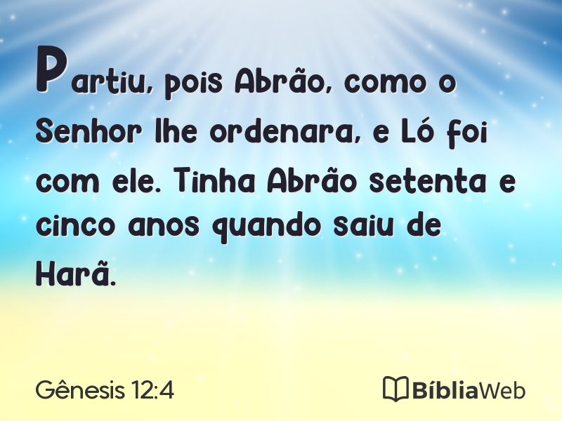 Gênesis 12:4 em imagem para compartilhar
