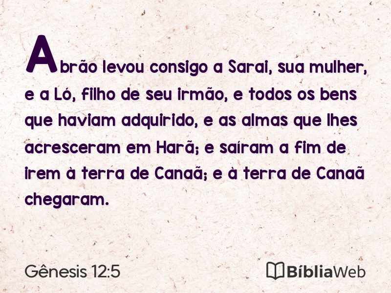Gênesis 12:5 em imagem para compartilhar