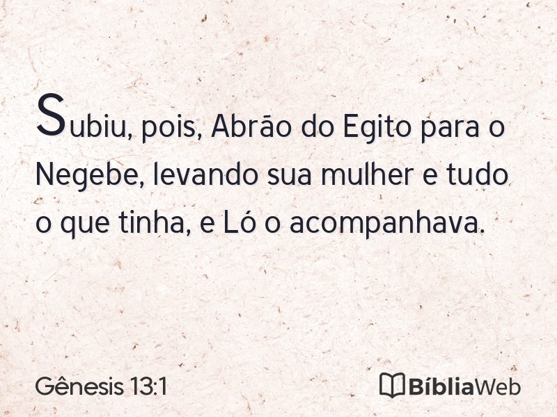 Gênesis 13:1 em imagem para compartilhar