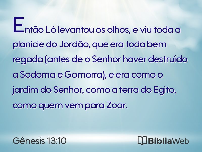 Gênesis 13:10 em imagem para compartilhar